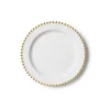 10 ASSIETTES RÉUTILISABLES PERLES DORÉES 19CM