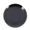 6 ASSIETTES RÉUTILISABLES SUBLIME OR 19CM NOIR