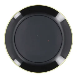 6 ASSIETTES RÉUTILISABLES SUBLIME OR 26.5CM NOIR
