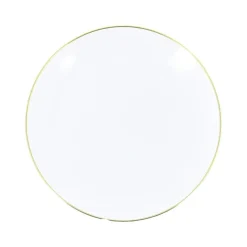 6 ASSIETTES RÉUTILISABLES SUBLIME OR 19CM BLANC