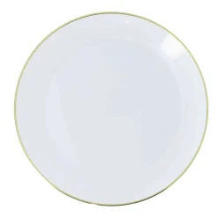 6 ASSIETTES RÉUTILISABLES SUBLIME OR 26.5CM BLANC