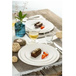 50 ASSIETTES VAGUE FIBRE DE CANNE BIO 23CM BLANC