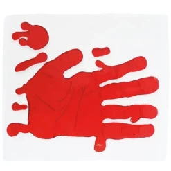 AUTOCOLLANT GEL VITRE MAIN SANGLANTE 20X25CM