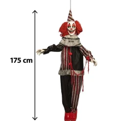 AUTOMATE CLOWN FOU PENDU ANIMÉ SON LUMIÈRE 1.75M