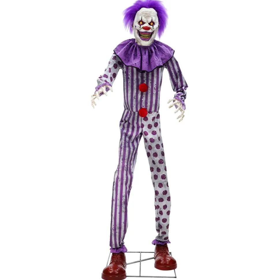AUTOMATE CLOWN GÉANT ANIMÉ SONORE 260CM VIOLET