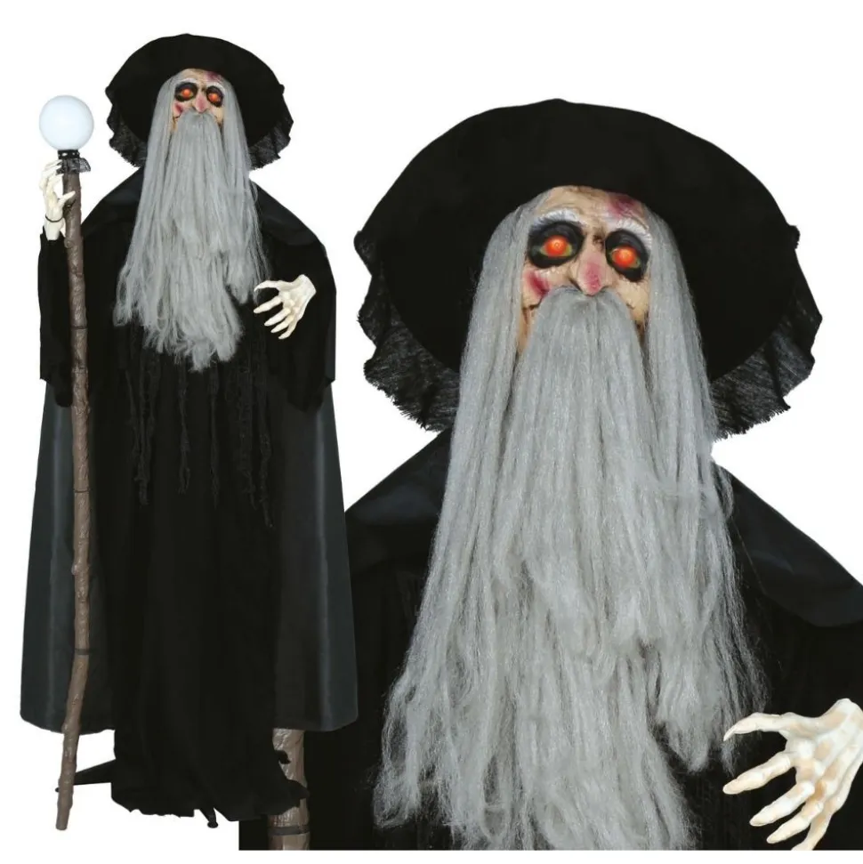 AUTOMATE MAGICIEN ANIMÉ SON LUMIÈRE 190CM NOIR