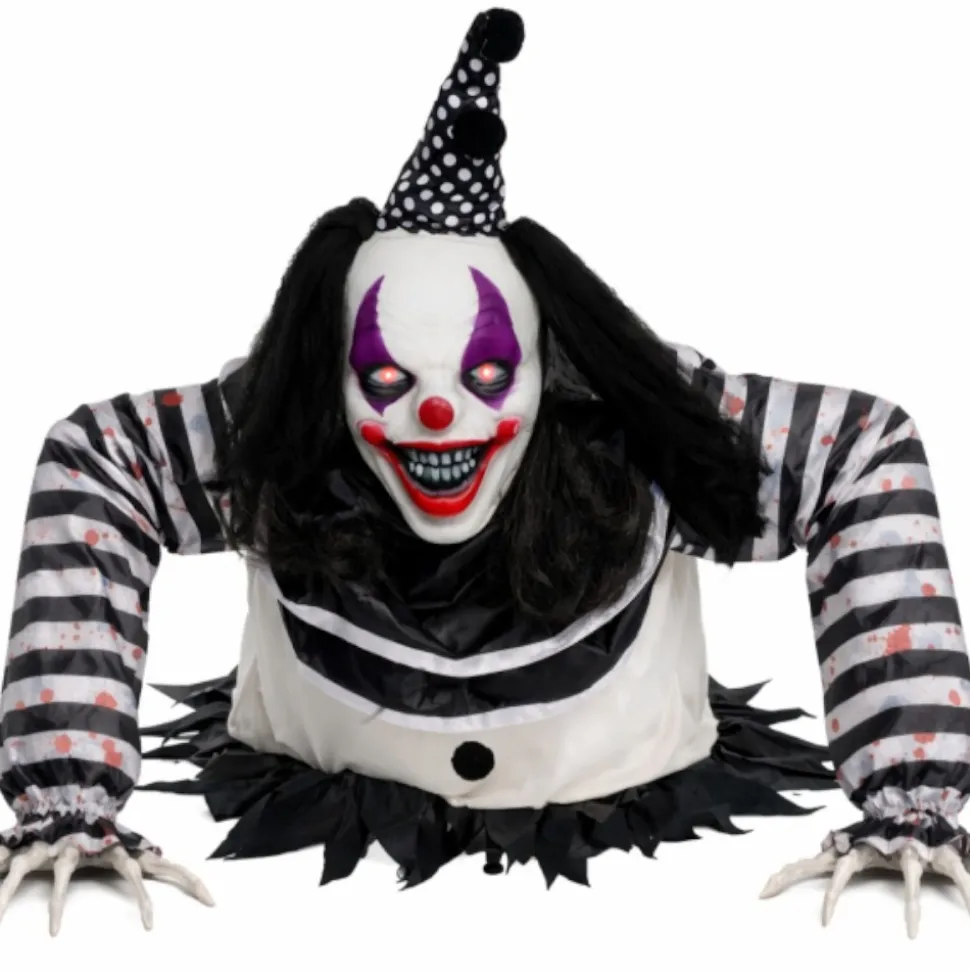 AUTOMATE POUPÉE CLOWN TERREUR SON LUMIÈRE 105CM