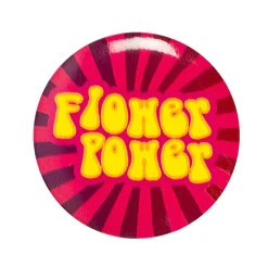 4 BADGES PIN'S MÉTAL ROND HIPPIE FLOWER POWER Ø3CM