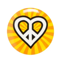 4 BADGES PIN'S MÉTAL ROND HIPPIE FLOWER POWER Ø3CM