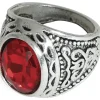 BAGUE CHEVALIÈRE FANTAISIE RUBIS ROUGE ADULTE