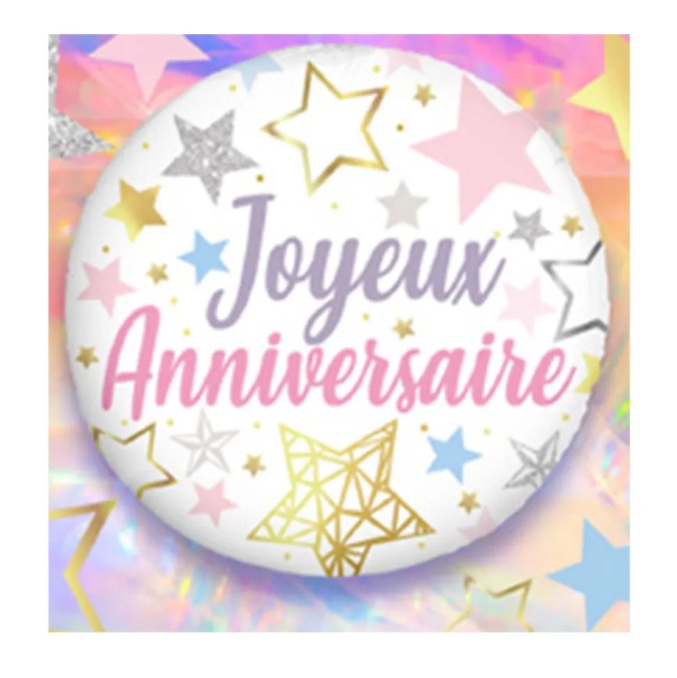 BALLON ALU ANNIVERSAIRE ÉTOILE 45CM