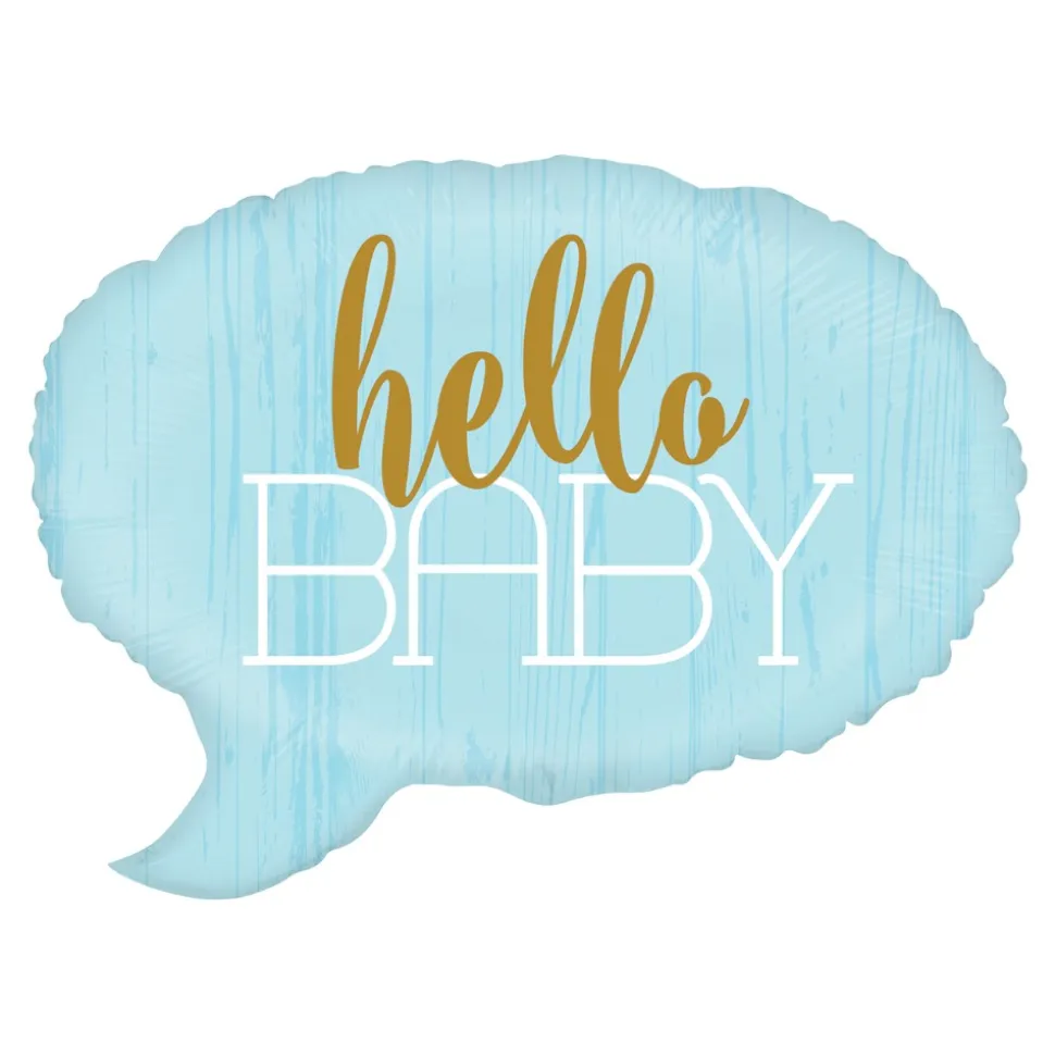 BALLON ALU BULLE BLEU HELLO BABY 61CM