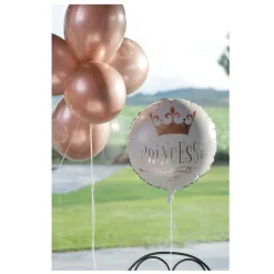 BALLON ALU COURONNE PRINCESSE Ø45CM ROSE GOLD