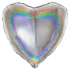 BALLON ALU CUR ARGENT HOLOGRAPHIQUE 46 CM