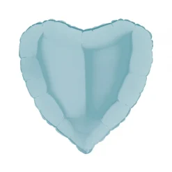 BALLON ALU CUR BLEU PASTEL 46 CM