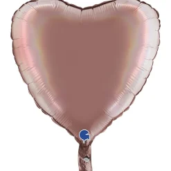 BALLON ALU CUR ROSE HOLOGRAPHIQUE RAINBOW 46 CM