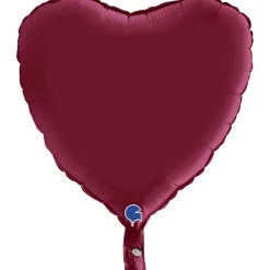 BALLON ALU CUR ROUGE CERISE SATIN 46 CM