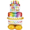 BALLON ALU GÂTEAU ANNIVERSAIRE 68X134CM MULTICOLORE