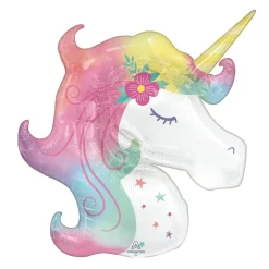 BALLON ALU LICORNE ENCHANTÉE 83X73CM MULTICOLORE