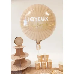 BALLON ALUMINIUM ANNIVERSAIRE ÉCLAT 45CM SABLE