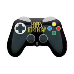 BALLON ALUMINIUM ANNIVERSAIRE MANETTE 77X52CM NOIR