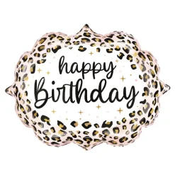 BALLON ALUMINIUM ANNIVERSAIRE LÉOPARD 68X55CM