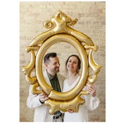 BALLON ALUMINIUM CADRE PHOTO BAROQUE 78X95CM OR
