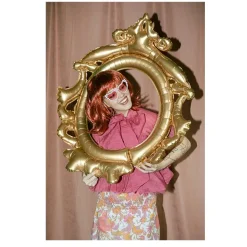 BALLON ALUMINIUM CADRE PHOTO BAROQUE 78X95CM OR