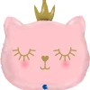 BALLON ALUMINIUM CHAT PRINCESSE 49X52CM ROSE