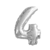 BALLON ALUMINIUM CHIFFRE 4 36CM ARGENT