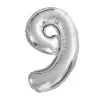 BALLON ALUMINIUM CHIFFRE 9 36CM ARGENT