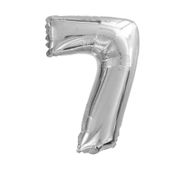 BALLON ALUMINIUM CHIFFRE 7 36CM ARGENT