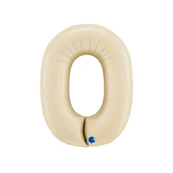 BALLON ALUMINIUM CHIFFRE 0 102CM BEIGE