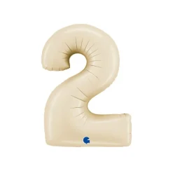 BALLON ALUMINIUM CHIFFRE 2 102CM BEIGE