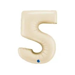 BALLON ALUMINIUM CHIFFRE 5 102CM BEIGE