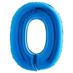 BALLON ALUMINIUM CHIFFRE 0 102CM BLEU