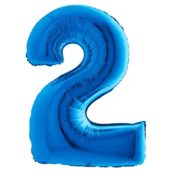 BALLON ALUMINIUM CHIFFRE 2 102CM BLEU