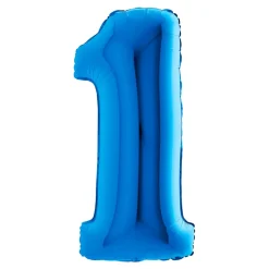 BALLON ALUMINIUM CHIFFRE 1 102CM BLEU
