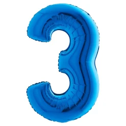 BALLON ALUMINIUM CHIFFRE 3 102CM BLEU