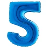 BALLON ALUMINIUM CHIFFRE 5 102CM BLEU