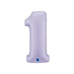 BALLON ALUMINIUM CHIFFRE 1 102CM LILAS