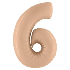 BALLON ALUMINIUM CHIFFRE 6 102CM NUDE SATIN
