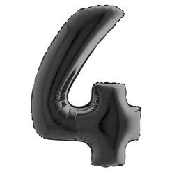BALLON ALUMINIUM CHIFFRE 4 102CM NOIR