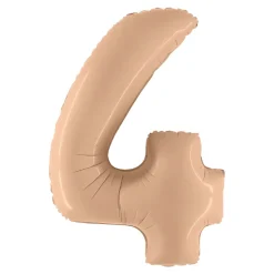 BALLON ALUMINIUM CHIFFRE 4 102CM NUDE SATIN