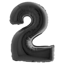 BALLON ALUMINIUM CHIFFRE 2 102CM NOIR