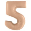BALLON ALUMINIUM CHIFFRE 5 102CM NUDE SATIN