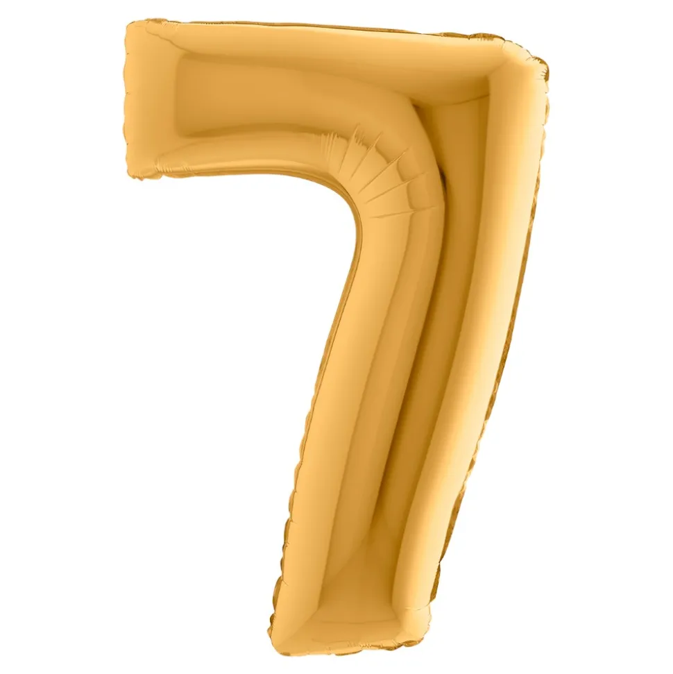 BALLON ALUMINIUM CHIFFRE 7 102CM OR