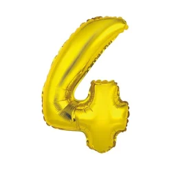 BALLON ALUMINIUM CHIFFRE 4 36CM OR