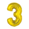 BALLON ALUMINIUM CHIFFRE 3 36CM OR