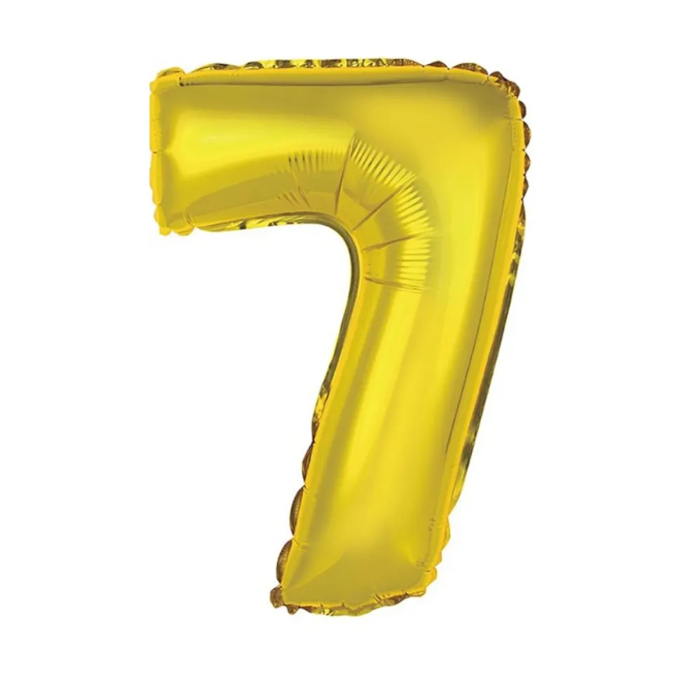 BALLON ALUMINIUM CHIFFRE 7 36CM OR